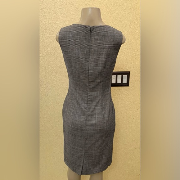 Hobbs London Size US 6 Windowpane Plaid Sleeveless Sheath Dress - Picture 6 of 12